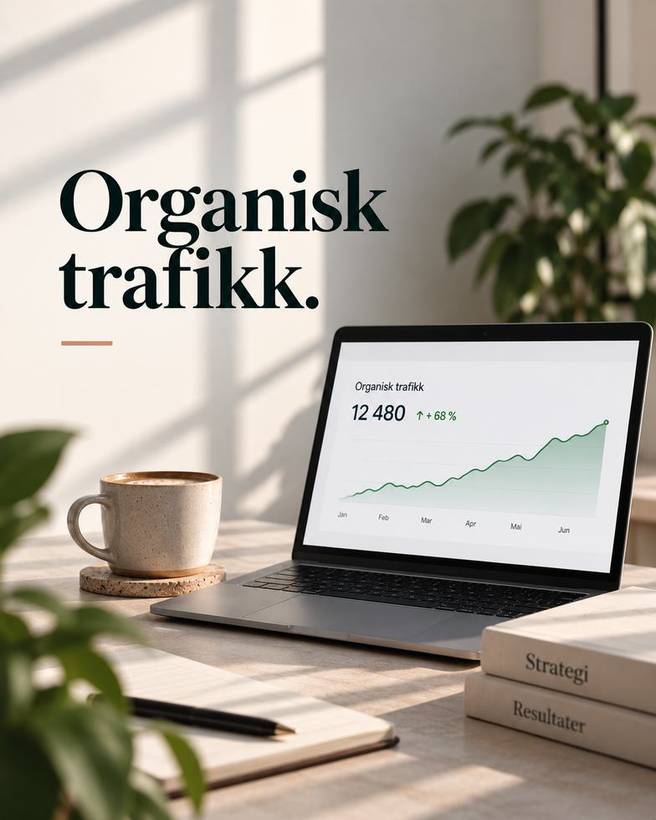 Organisk trafikk — resultatgraf på laptop